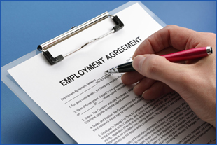  A client signing their employment agreement
