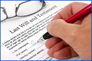  A client writing their last will and testament